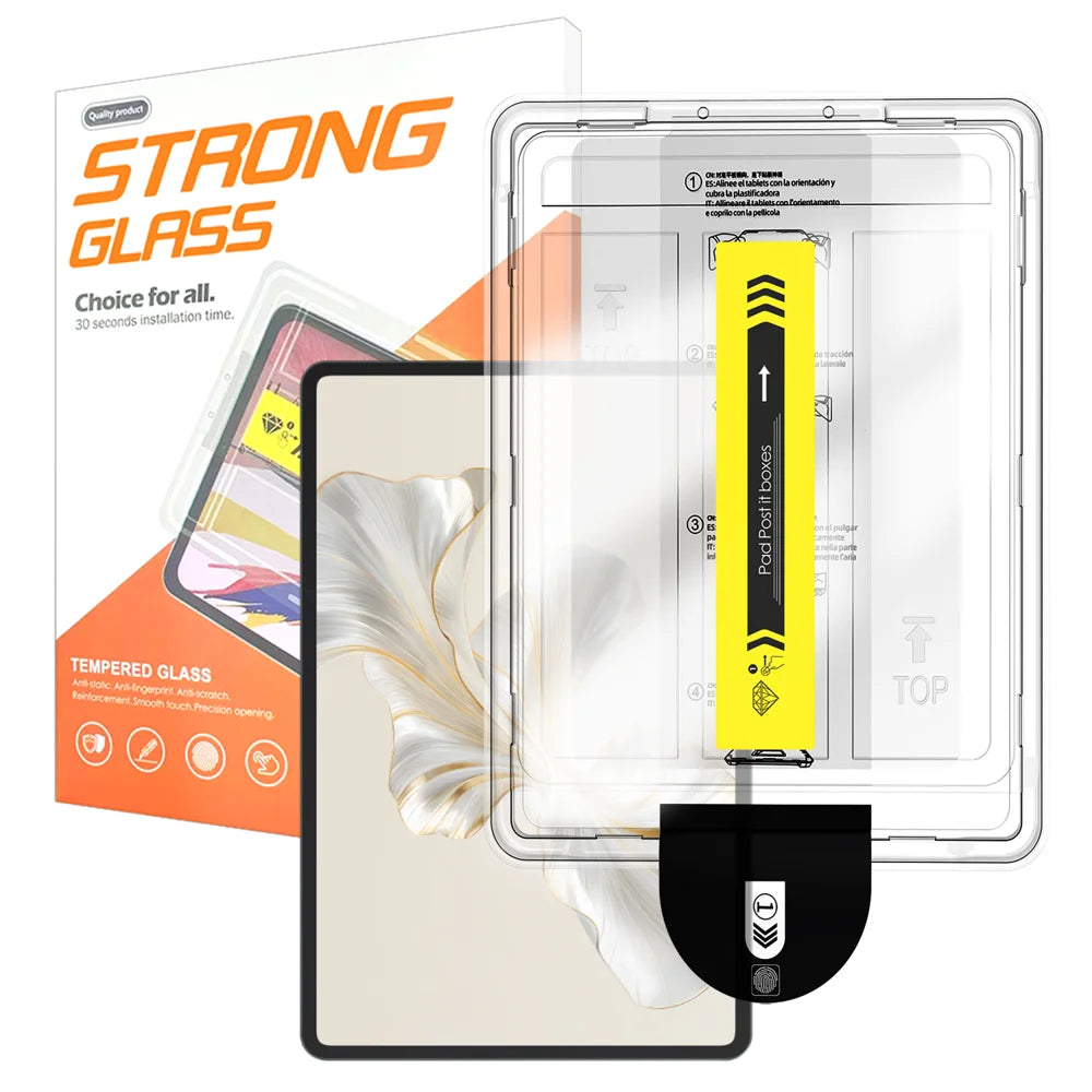 For Honor Pad 9 Pro Screen Protector Arc Edge Tempered Glass Film with Auto Dust-free Installation Tool (NOT Complete Covering) - Transparent - 1
