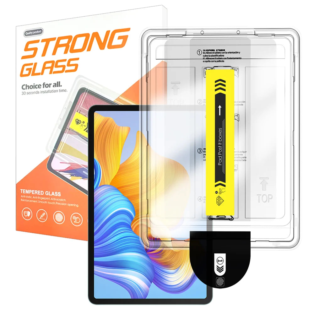 For Honor Pad 8 Screen Protector Arc Edge Tempered Glass Film with Auto Dust-free Installation Tool (NOT Complete Covering) - Transparent - 1