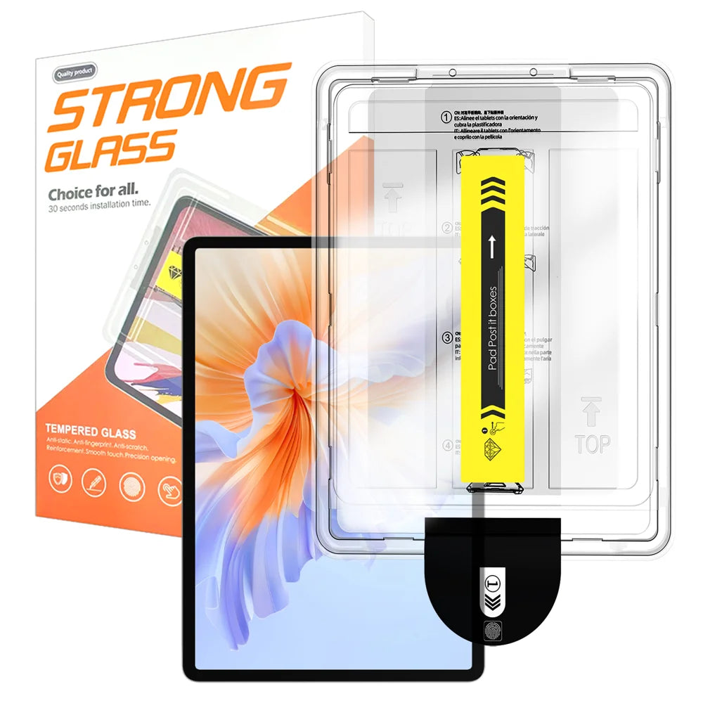 For Honor Pad V9 Screen Protector Arc Edge Tempered Glass Film with Auto Dust-free Installation Tool (NOT Complete Covering) - Transparent - 1