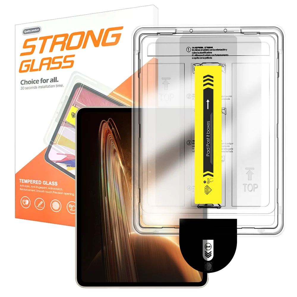 For Oppo Pad 2 Screen Protector Arc Edge Tempered Glass Film with Auto Dust-free Installation Tool (NOT Complete Covering) - Transparent - 1