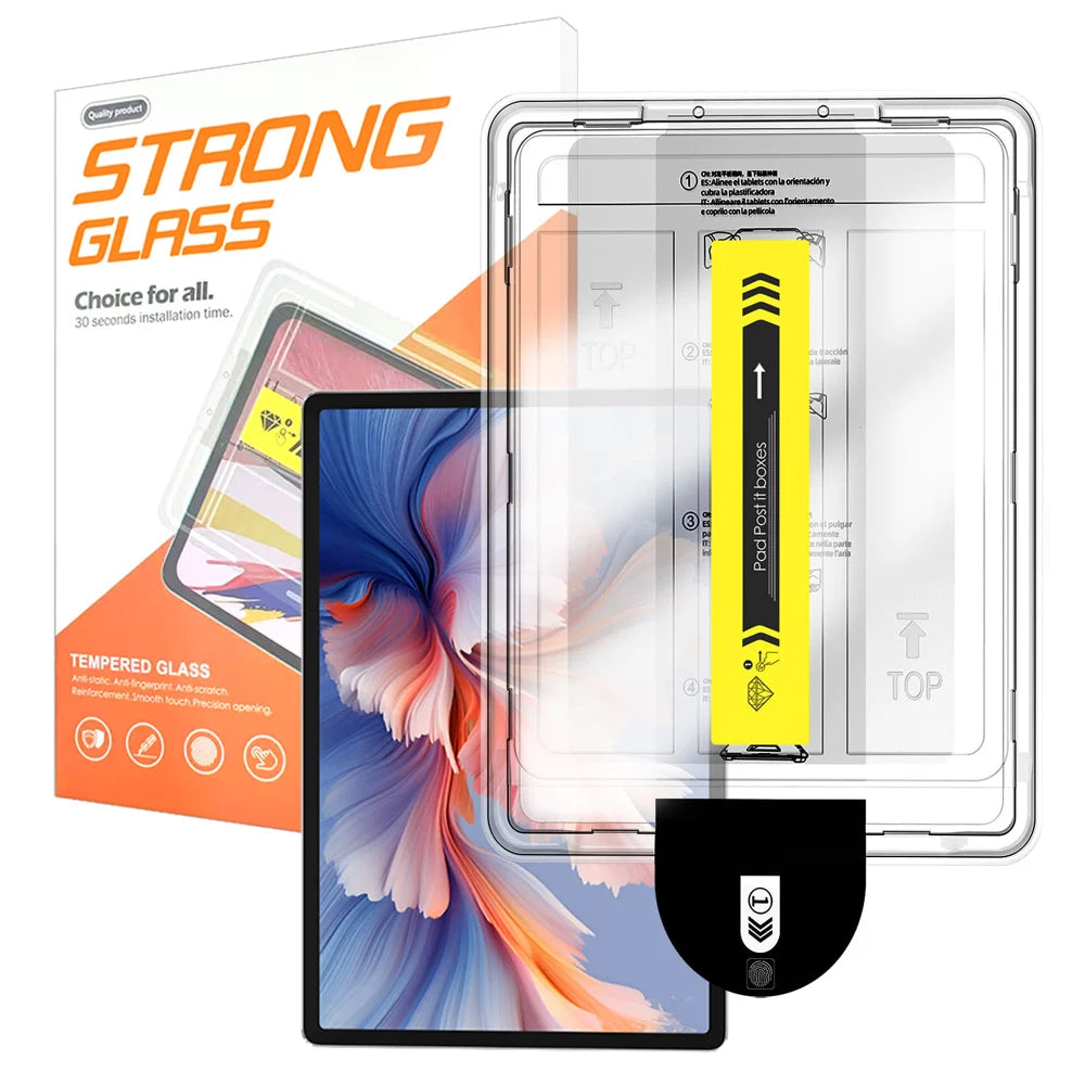 For Lenovo Yoga Pad Pro AI Screen Protector Arc Edge Tempered Glass Film with Auto Dust-free Installation Tool (NOT Complete Covering) - Transparent - 1
