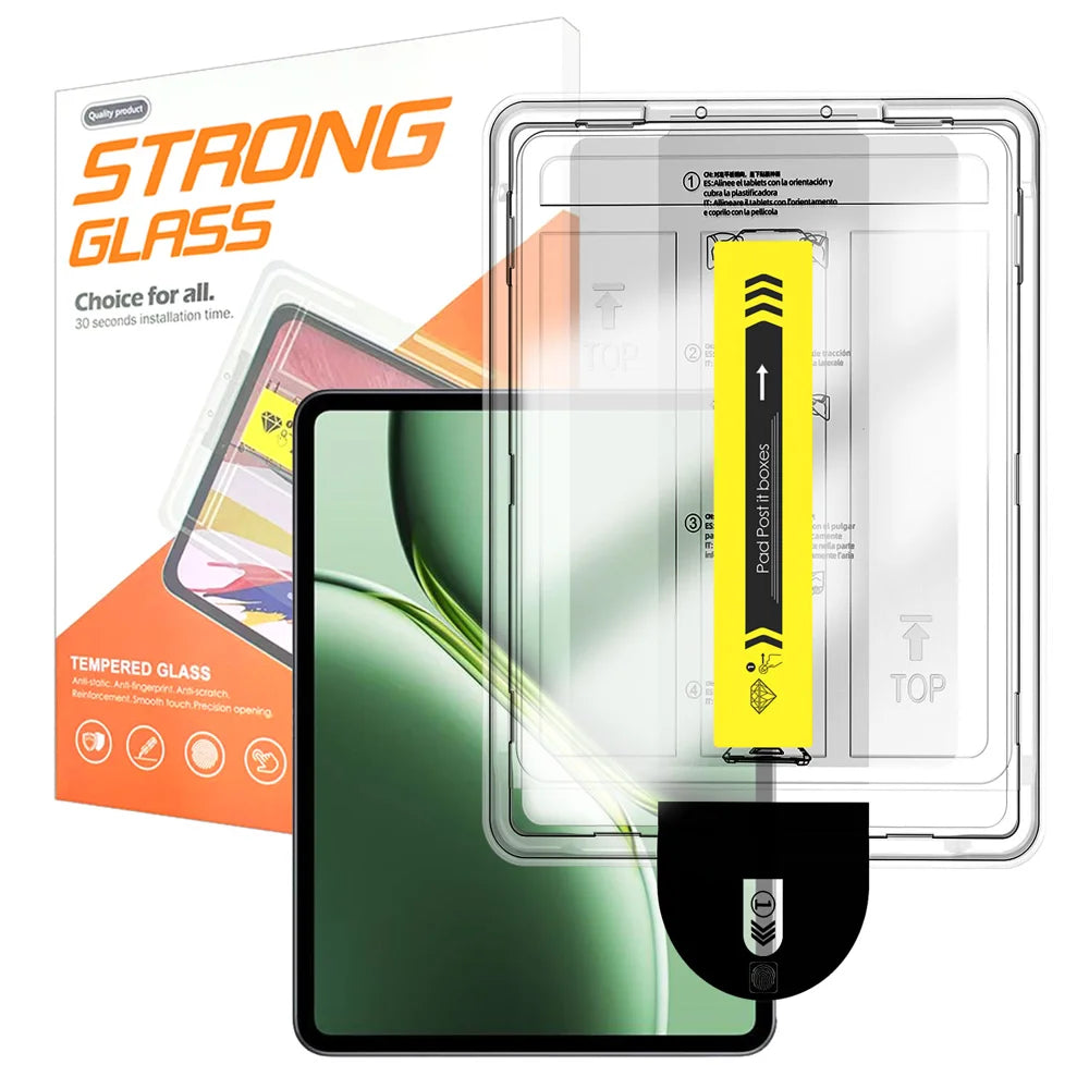 For OnePlus Pad Pro Screen Protector Arc Edge Tempered Glass Film with Auto Dust-free Installation Tool (NOT Complete Covering) - Transparent - 1