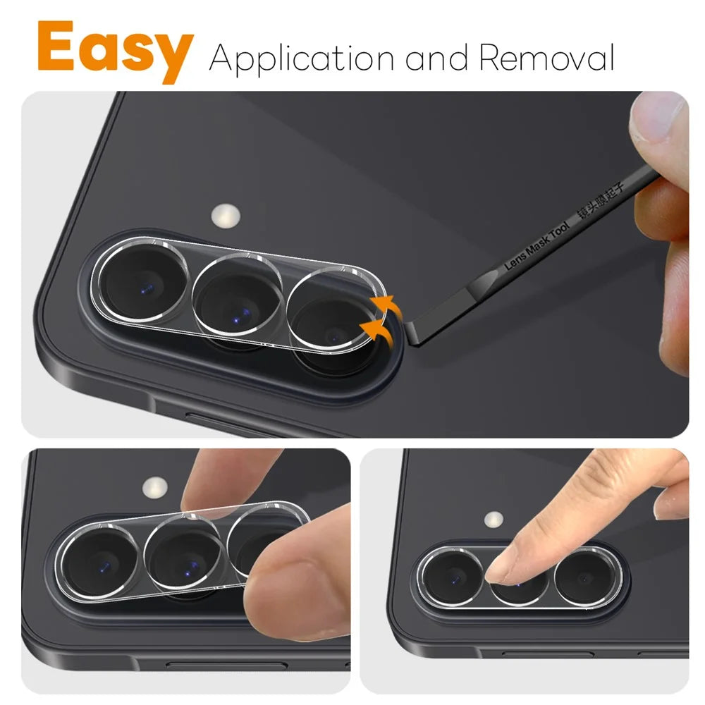 NORTHJO For Samsung Galaxy S26 FE Camera Lens Protector Tempered Glass HD Clear 3D Full Coverage - Transparent - 4