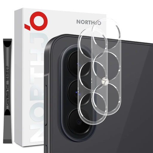 NORTHJO 2Pcs For Samsung Galaxy S26 FE Tempered Glass Camera Lens Protector Clear 3D Integrated Full Coverage - Transparent - 1