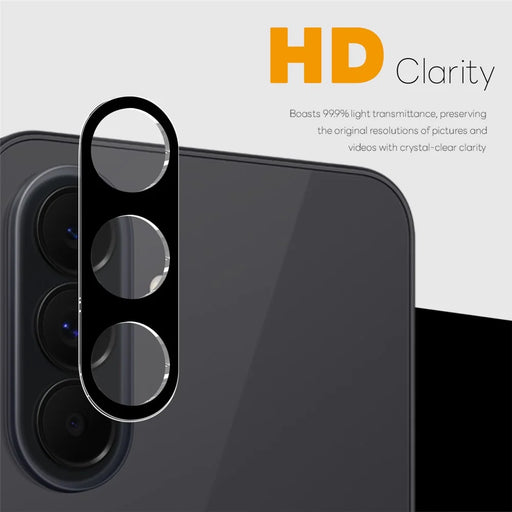 NORTHJO 2Pcs For Samsung Galaxy S26 FE Full Coverage Camera Lens Protector Silk Printing 3D Clear Tempered Glass Lens Film - Black - 2