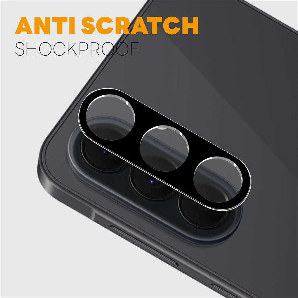 NORTHJO 2Pcs For Samsung Galaxy S26 FE Full Coverage Camera Lens Protector Silk Printing 3D Clear Tempered Glass Lens Film - Black - 3