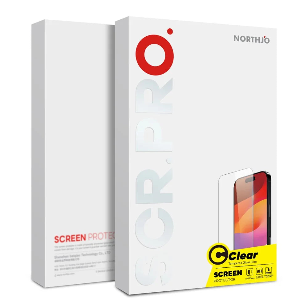 NORTHJO A+ For Samsung Galaxy S26 FE Screen Protector Clarity 0.3mm 2.5D Tempered Glass Film (NOT Complete Covering) - Transparent - 4