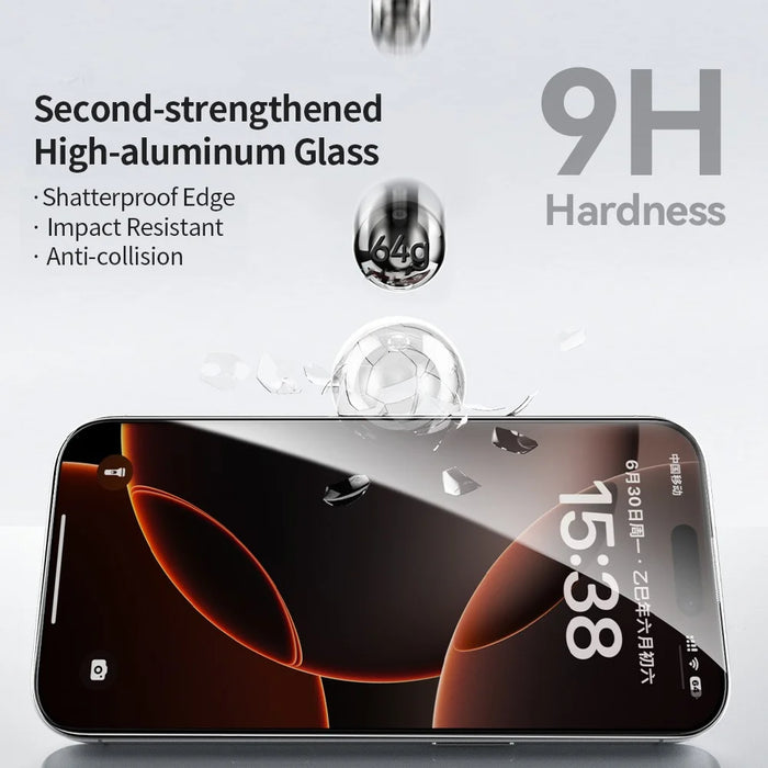 ZGA for iPhone 17 Screen Protector 3D Full Coverage HD High Aluminum-silicon Glass Film with Dust-Free Installation Tool - Transparent with Black Edge - 6