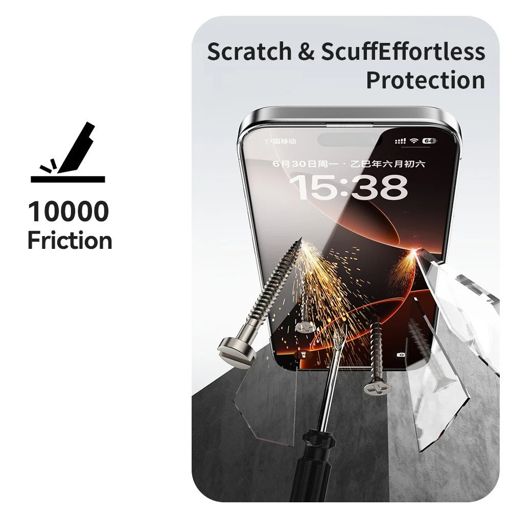 ZGA for iPhone 17 Pro Screen Protector 3D Full Coverage HD High Aluminum-silicon Glass Film with Dust-Free Installation Tool - Transparent with Black Edge - 5