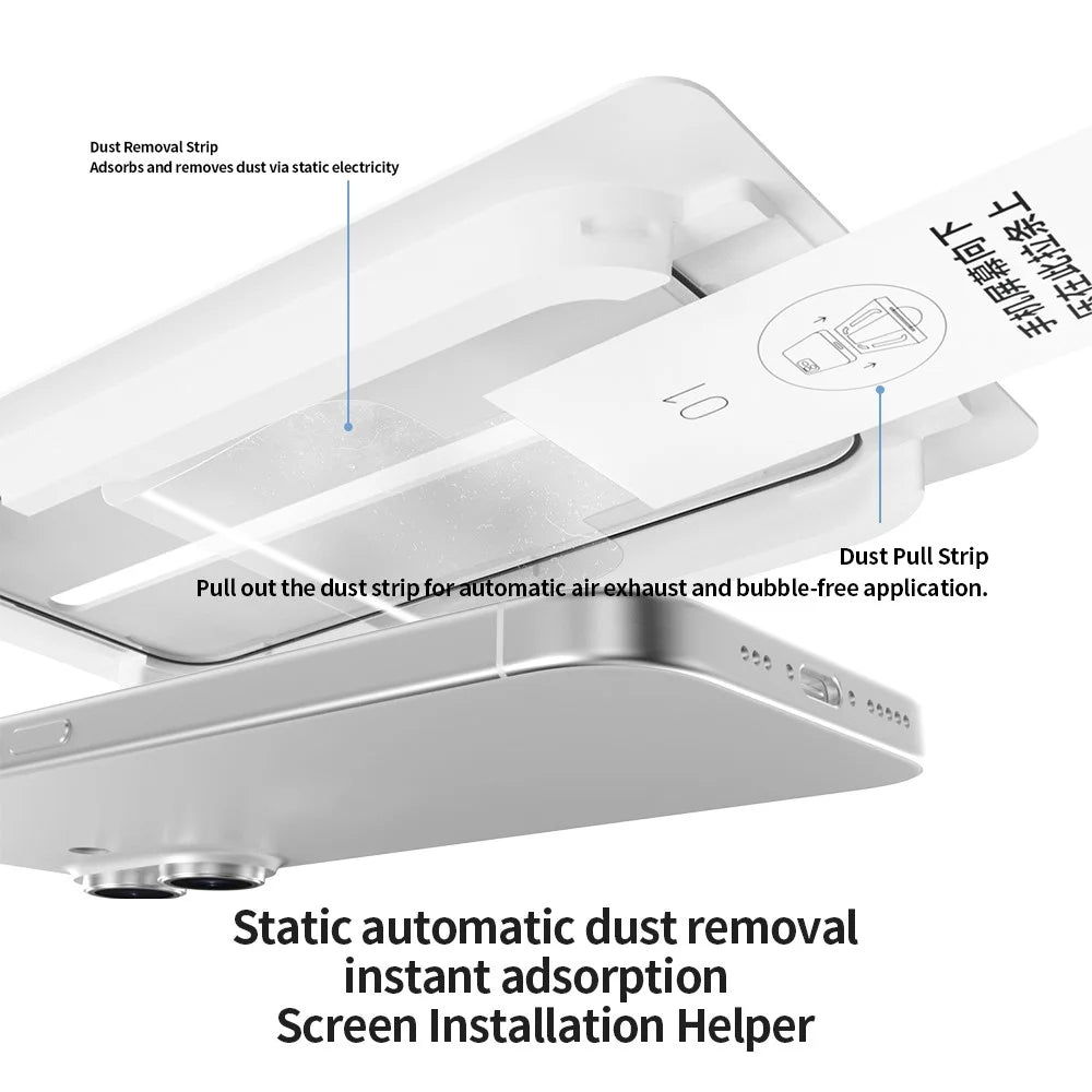 ZGA For iPhone 17 Pro Max Screen Protector 3D Full Coverage 0.33mm 9H High Aluminum-silicon Glass Film with Installation Tool - Transparent with Black Edge - 6