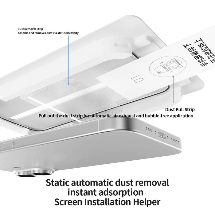 ZGA For iPhone 17 Pro Max Screen Protector 3D Full Coverage 0.33mm 9H High Aluminum-silicon Glass Film with Installation Tool - Transparent with Black Edge - 6