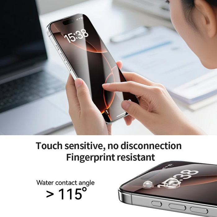 ZGA For iPhone 17 Pro Max Screen Protector 3D Full Coverage 0.33mm 9H High Aluminum-silicon Glass Film with Installation Tool - Transparent with Black Edge - 7