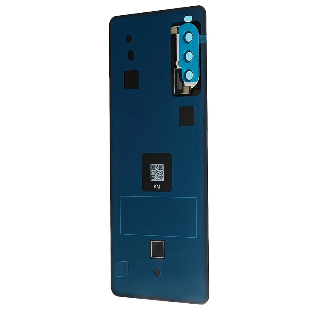For Sony Xperia 10 III 5G OEM Battery Housing with Adhesive Sticker + Camera Lens Cover - Black - 3