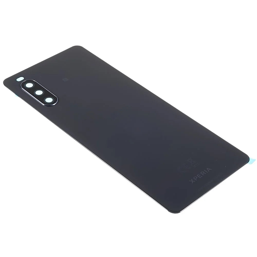 For Sony Xperia 10 III 5G OEM Battery Housing with Adhesive Sticker + Camera Lens Cover - Black - 4