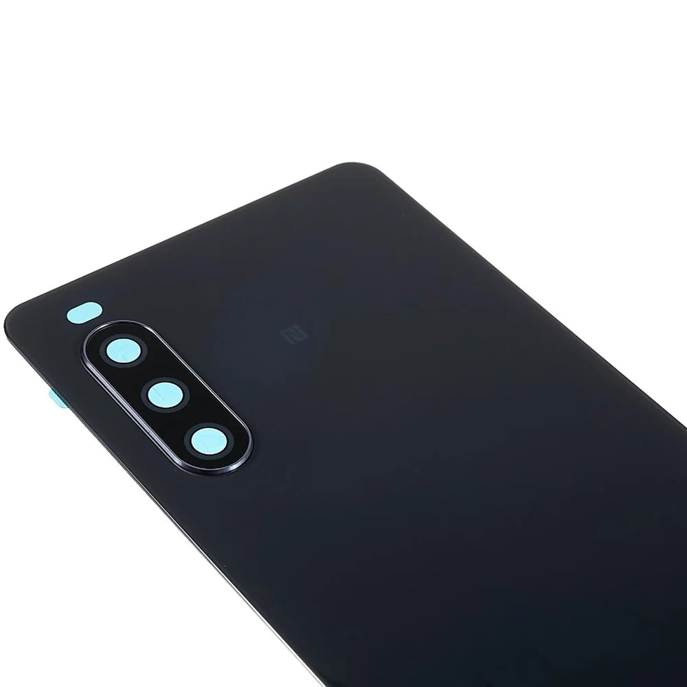 For Sony Xperia 10 III 5G OEM Battery Housing with Adhesive Sticker + Camera Lens Cover - Black - 6