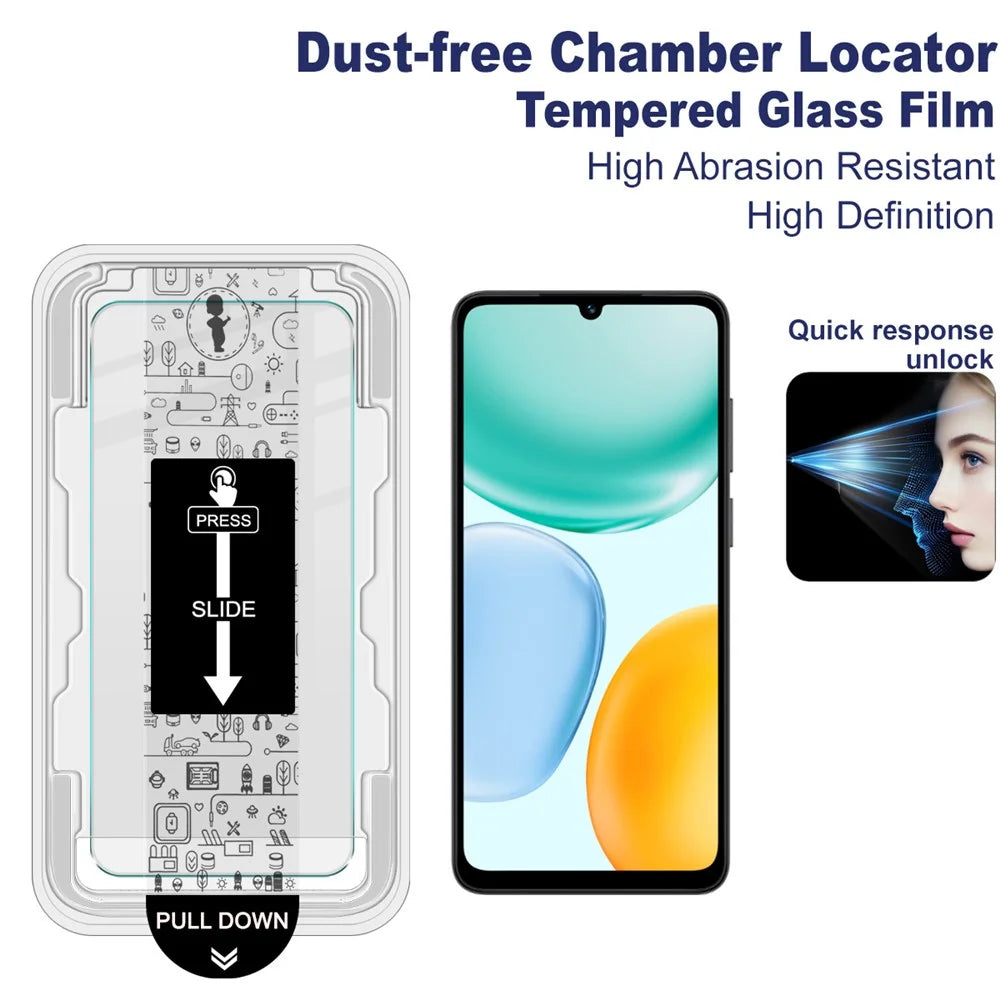IMAK H Series For Honor Play 70C 4G Tempered Glass Screen Protector Film with Dust-free Installation Tool - Transparent - 3