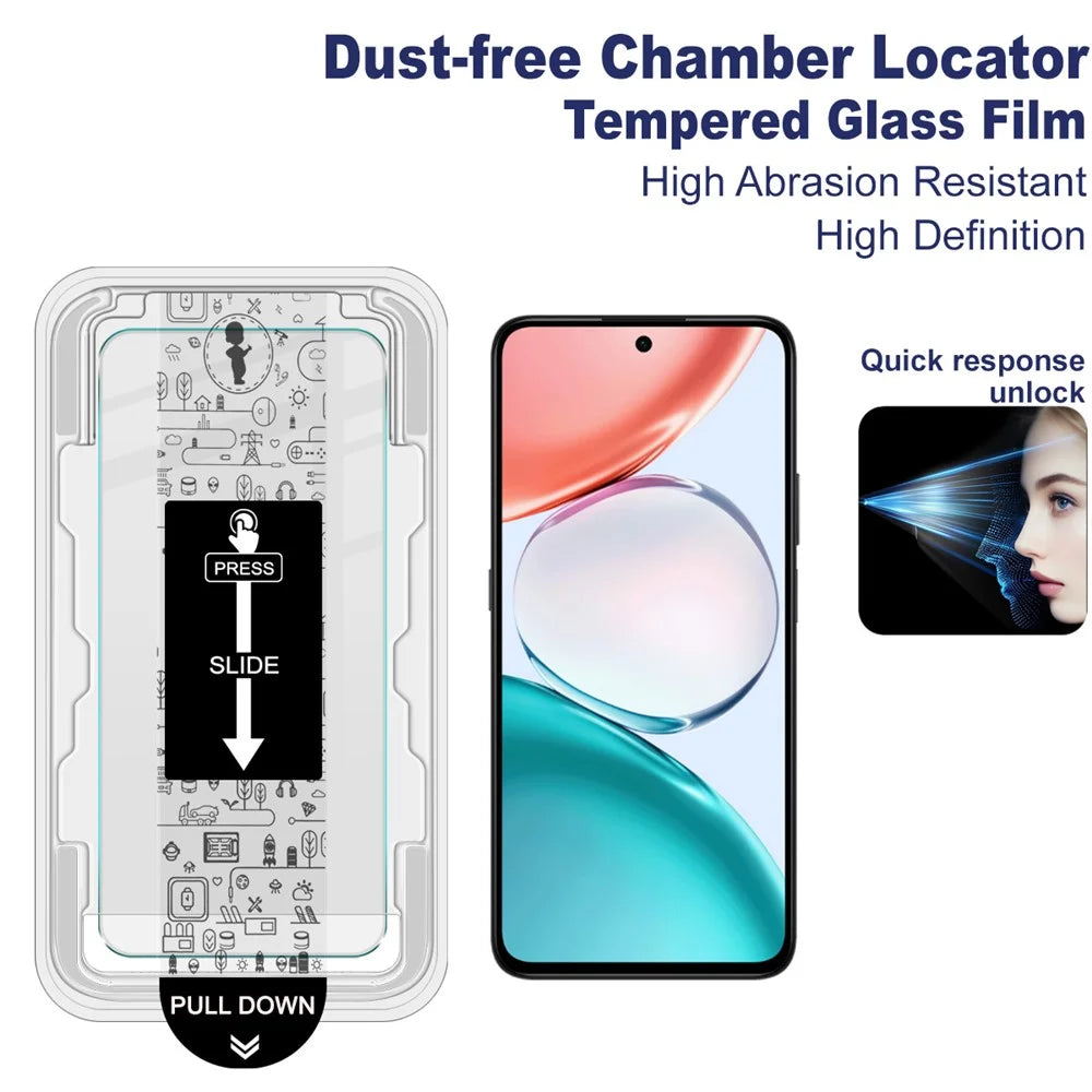 IMAK H Series For Honor Play 80 Pro 5G Tempered Glass Screen Protector Film with Dust-free Installation Tool - Transparent - 3