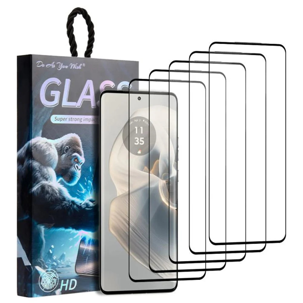 DO AS YOU WISH 5Pcs For Motorola Edge 50 Pro 5G Screen Protector Silk Printing High Aluminum-silicon Glass Film - 1