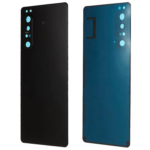 For Sony Xperia 1 II OEM Battery Housing with Adhesive Sticker + Camera Lens Cover - Black - 1