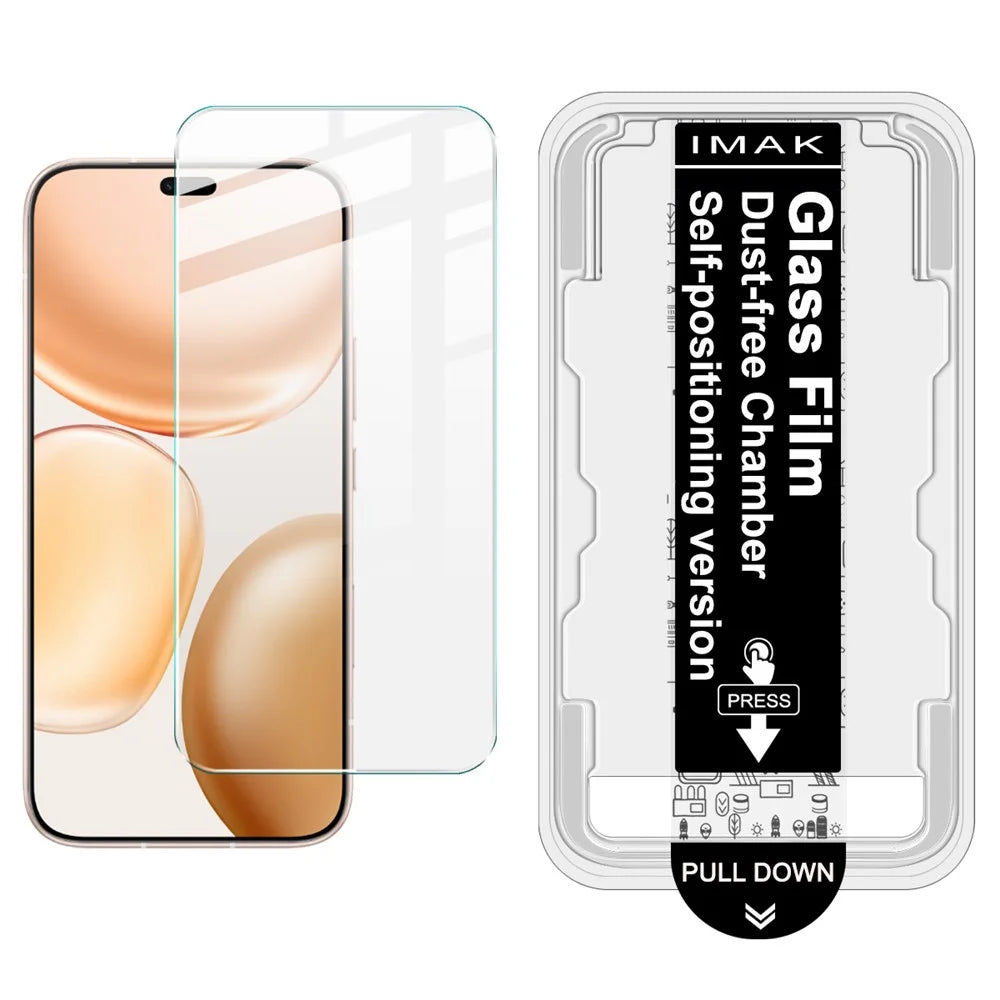 IMAK H Series For Honor Play11 Plus 5G Tempered Glass Screen Protector Easy Installation Film with Auto Dust-Remove Tool - Transparent Kit (NOT Complete Covering) (Fingerprint Unlock) - 7