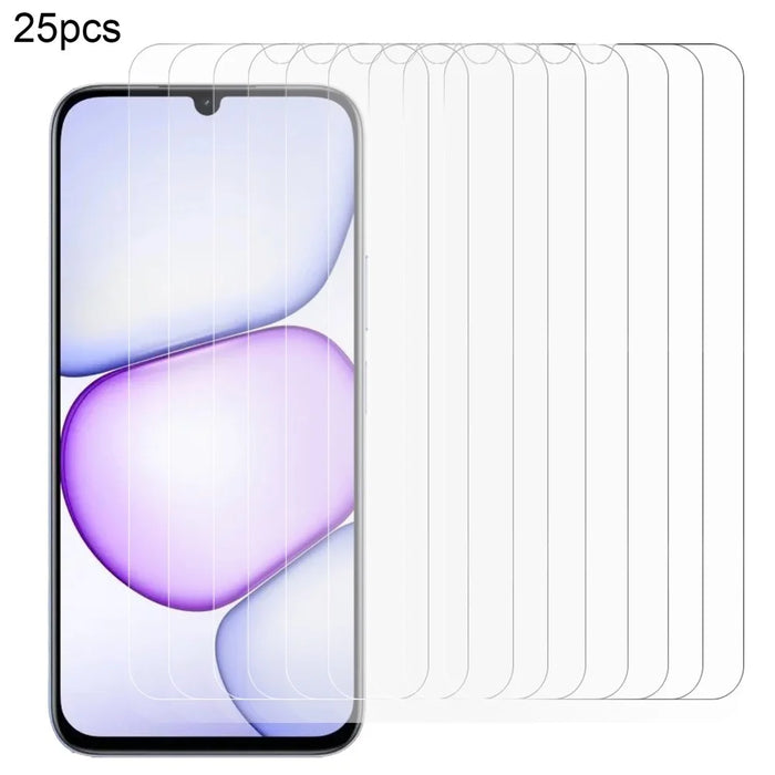 25Pcs For Realme C100 4G Screen Protector Full Glue Tempered Glass High Definition Film (NOT Complete Covering) (No Package, with Wipes Set, Dust-absorber, Guide Sticker) - Transparent - 1