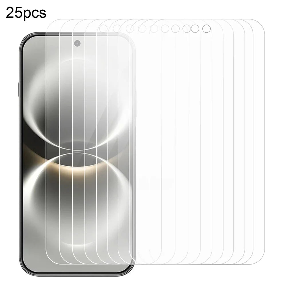 25Pcs For Huawei nova 15 Max Screen Protector Full Glue Tempered Glass High Definition Film (NOT Complete Covering) (No Package, with Wipes Set, Dust-absorber, Guide Sticker) - Transparent - 1