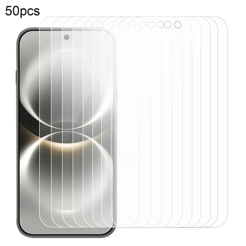 50Pcs For Huawei nova 15 Max Screen Protector Full Glue Tempered Glass Clear Screen Film (NOT Complete Covering) (No Package, with Wipes Set, Dust-absorber, Guide Sticker) - Transparent - 1