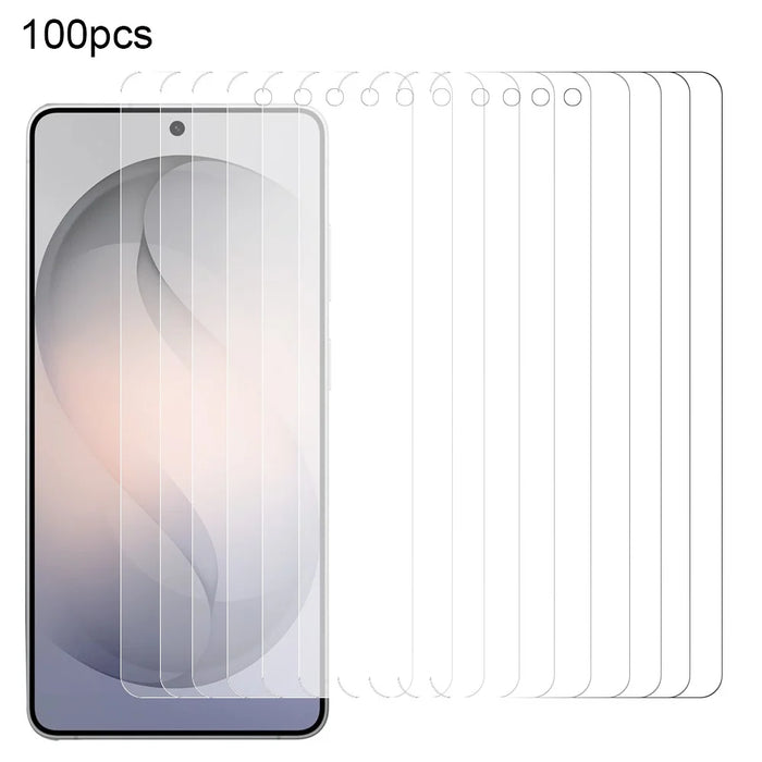100Pcs For Samsung Galaxy S26 FE Screen Protector Full Glue Anti-Scratch Tempered Glass Film (NOT Complete Covering) (No Package, with Wipes Set, Dust-absorber, Guide Sticker) - Transparent - 1