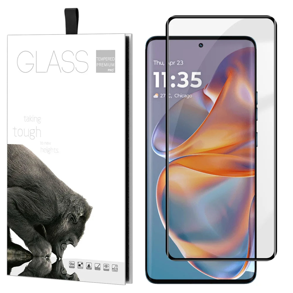 For Motorola Edge 50 Pro 5G Full Screen Protector Full Glue Curved Edges Anti-fingerprint Tempered Glass Film - Transparent - 1