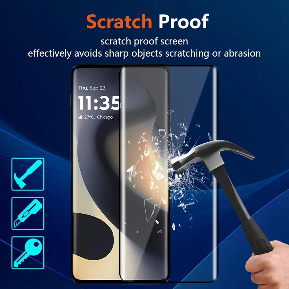 For Motorola Edge 50 Pro 5G Full Screen Protector Full Glue Curved Edges Anti-fingerprint Tempered Glass Film - Transparent - 5