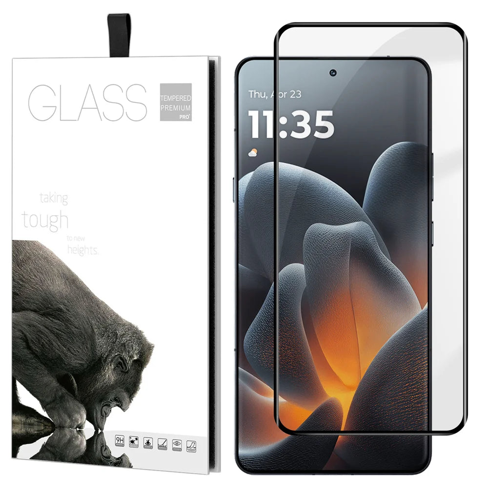 For Motorola Signature 5G Full Screen Protector Full Glue Curved Edges Anti-fingerprint Tempered Glass Film - Transparent - 1