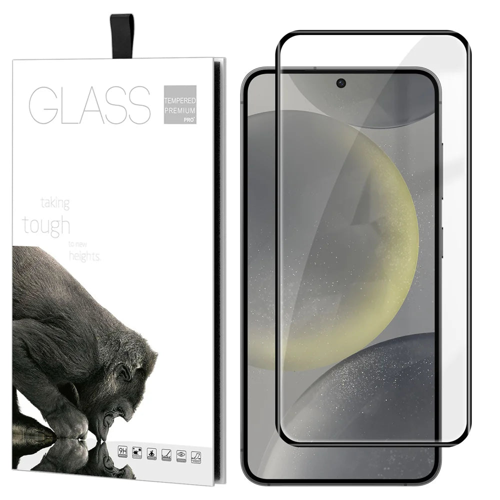 For Samsung Galaxy S24 Full Screen Protector Full Glue Curved Edges Anti-fingerprint Tempered Glass Film - Transparent - 1
