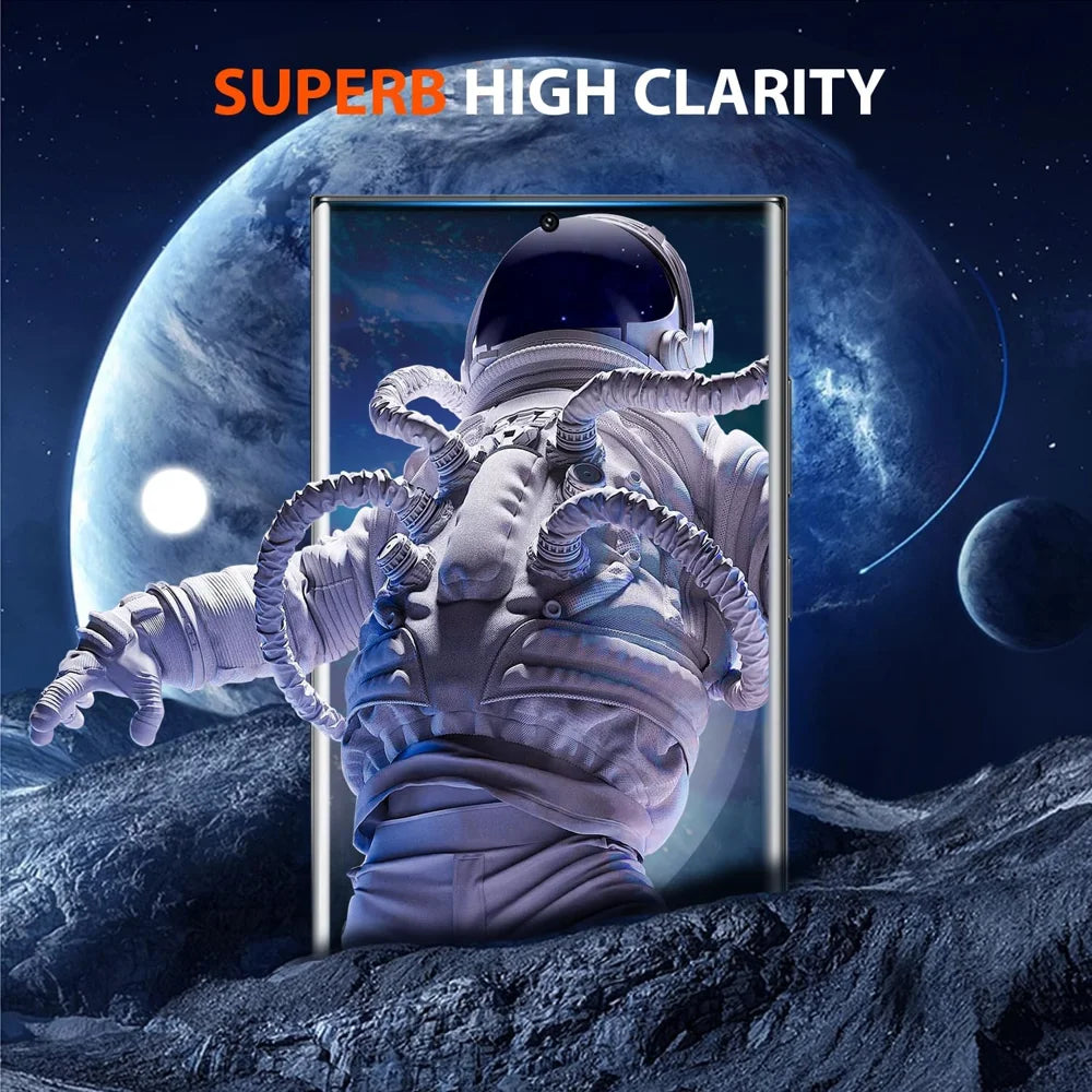 For Samsung Galaxy S24 Full Screen Protector Full Glue Curved Edges Anti-fingerprint Tempered Glass Film - Transparent - 2