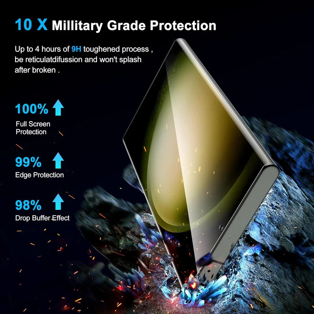 For Samsung Galaxy S25 Ultra Full Screen Protector Full Glue Curved Edges Anti-fingerprint Tempered Glass Film - Transparent - 5