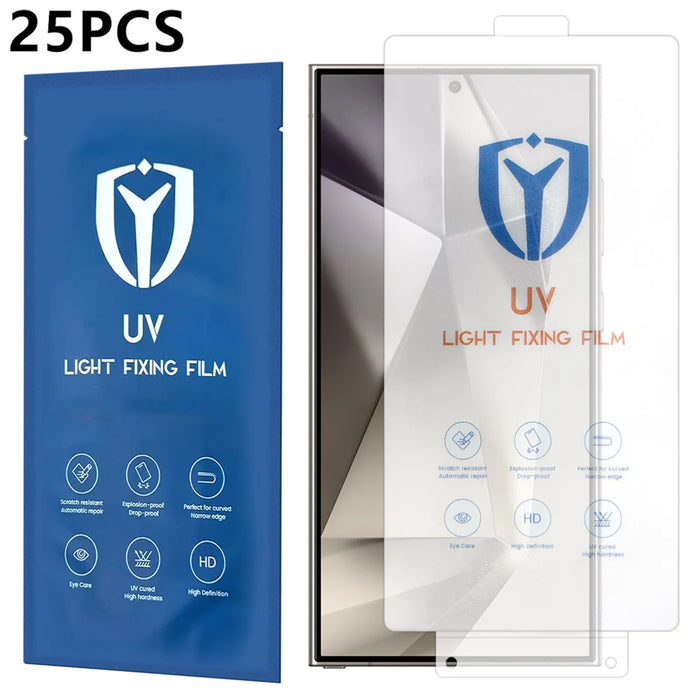 For Samsung Galaxy S24 Ultra 25Pcs PET Screen Protector Full Coverage Full Glue UV Film - Transparent - 1