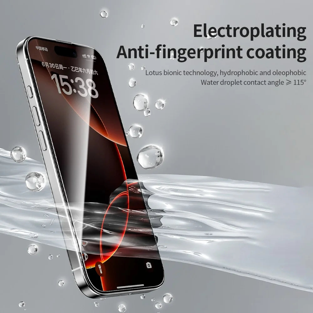 ZGA for iPhone 17 Pro Max Screen Protector Anti-static High Aluminum-Silicon Glass HD Film - Transparent With Black Edge - 4