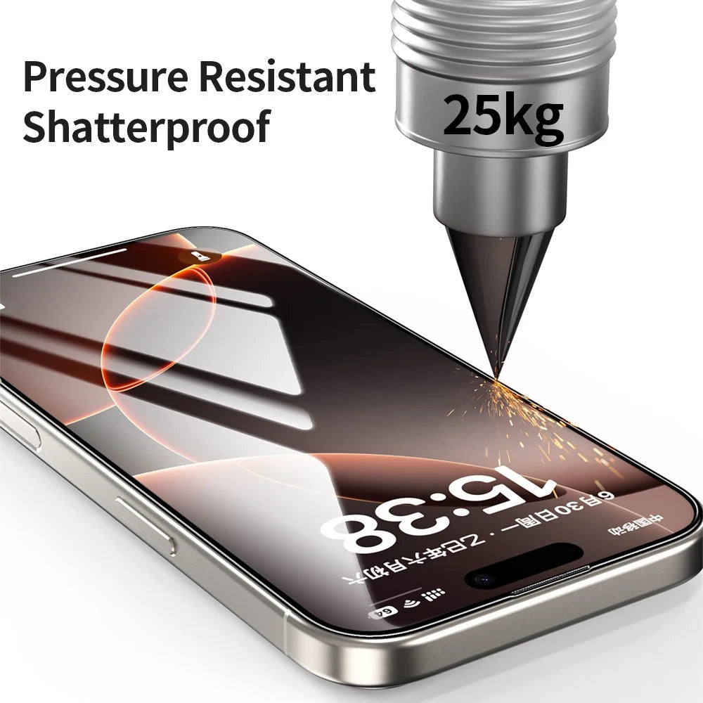 ZGA for iPhone 16 Screen Protector Anti-static High Aluminum-Silicon Glass HD Film - Transparent With Black Edge - 5