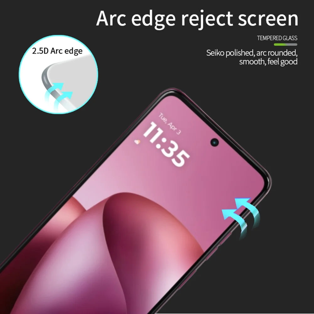 MOFI for Motorola Moto G37 5G / Motorola Moto G37 Power 5G / Motorola Moto G47 5G Screen Protector 9H Full Glue Full Coverage High Aluminum-Silicon Glass Film - Black - 2