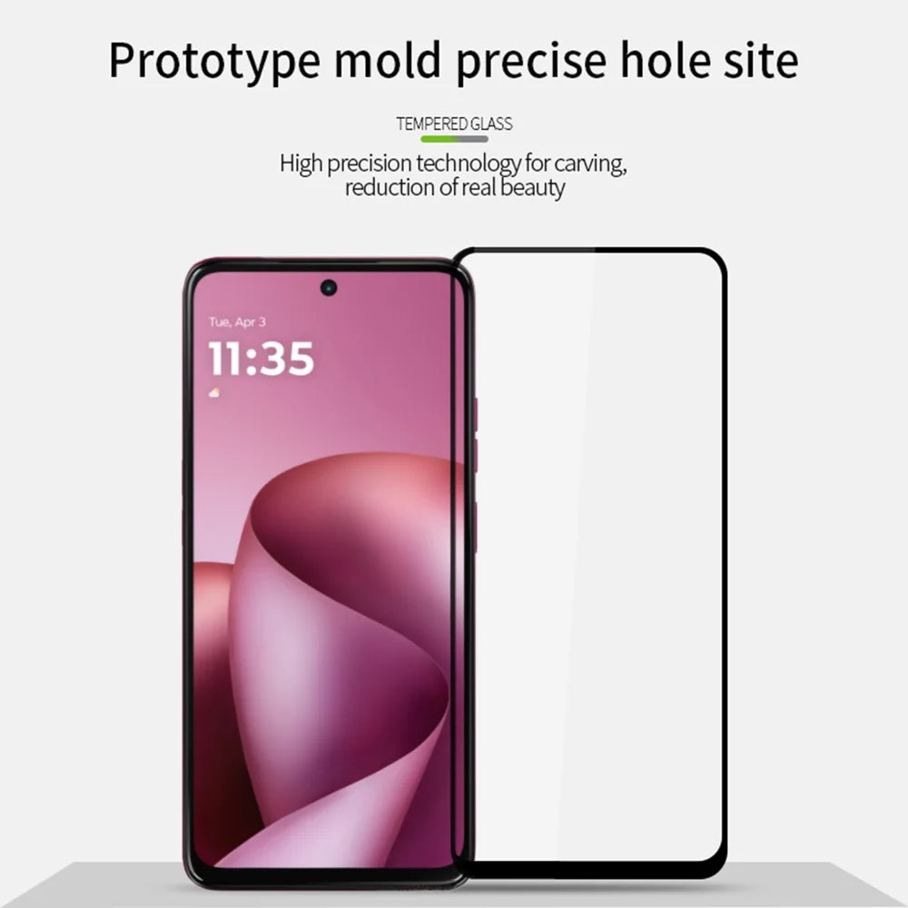MOFI for Motorola Moto G37 5G / Motorola Moto G37 Power 5G / Motorola Moto G47 5G Screen Protector 9H Full Glue Full Coverage High Aluminum-Silicon Glass Film - Black - 3