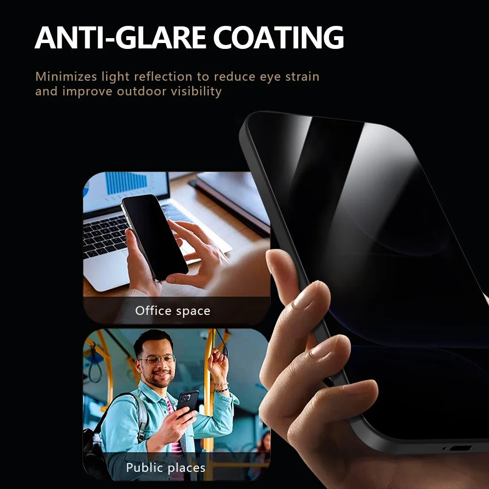 LEREACH Privacy Screen Protector For Honor 600 5G / 600 Pro 5G / 500 Pro 5G , 28° Anti-spy Full Cover Tempered Glass Film - Black - 7