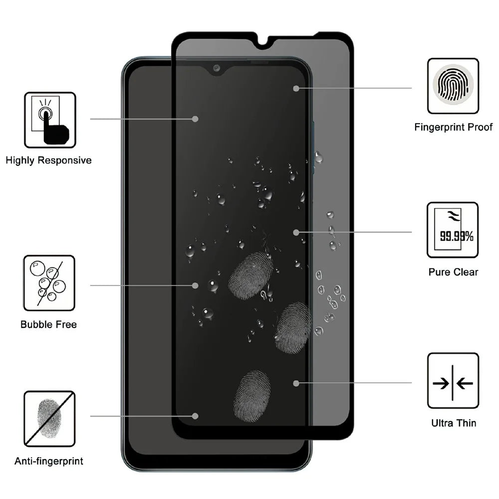 For Samsung Galaxy S26 FE Tempered Glass Screen Protector 2.5D Arc Edge Anti-Spy Film - 2