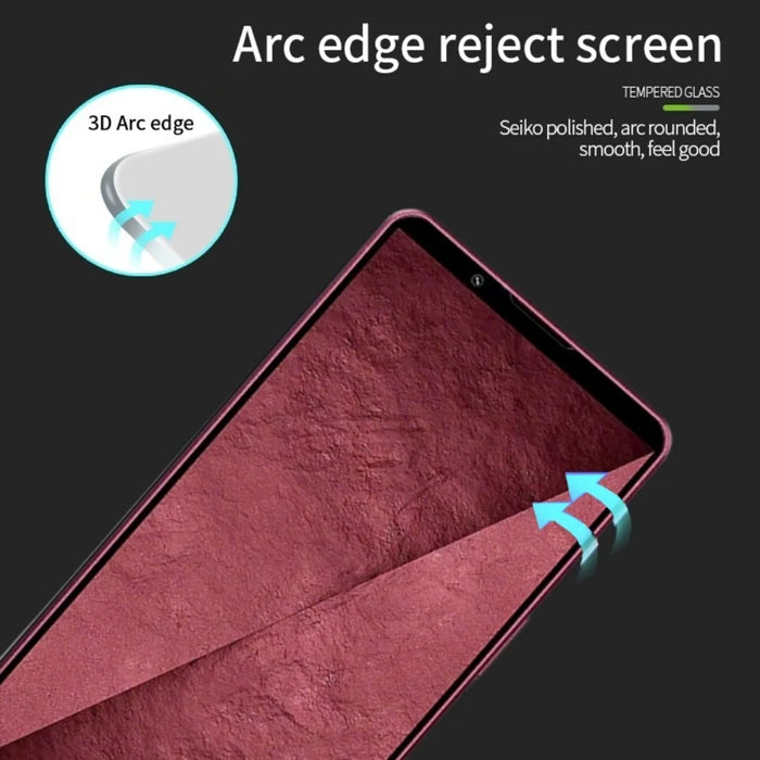 MOFI for Sony Xperia 1 VIII Screen Protector  9H 3D Curved Full Glue Full Coverage Tempered Glass Film - Black - 2