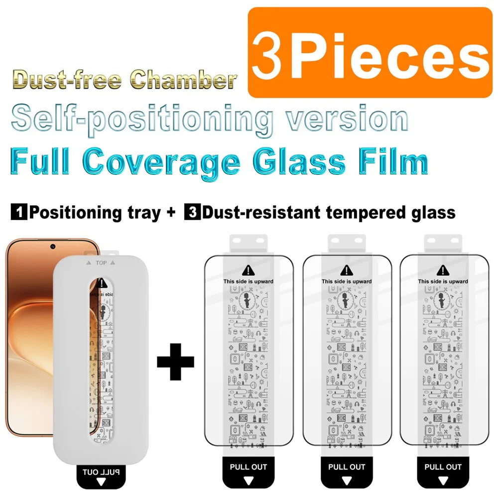 IMAK 3Pcs For Honor 600 5G / 600 Pro 5G Tempered Glass Full Screen Protector Full Glue Film with Dust-free Installation Tool - Black - 3
