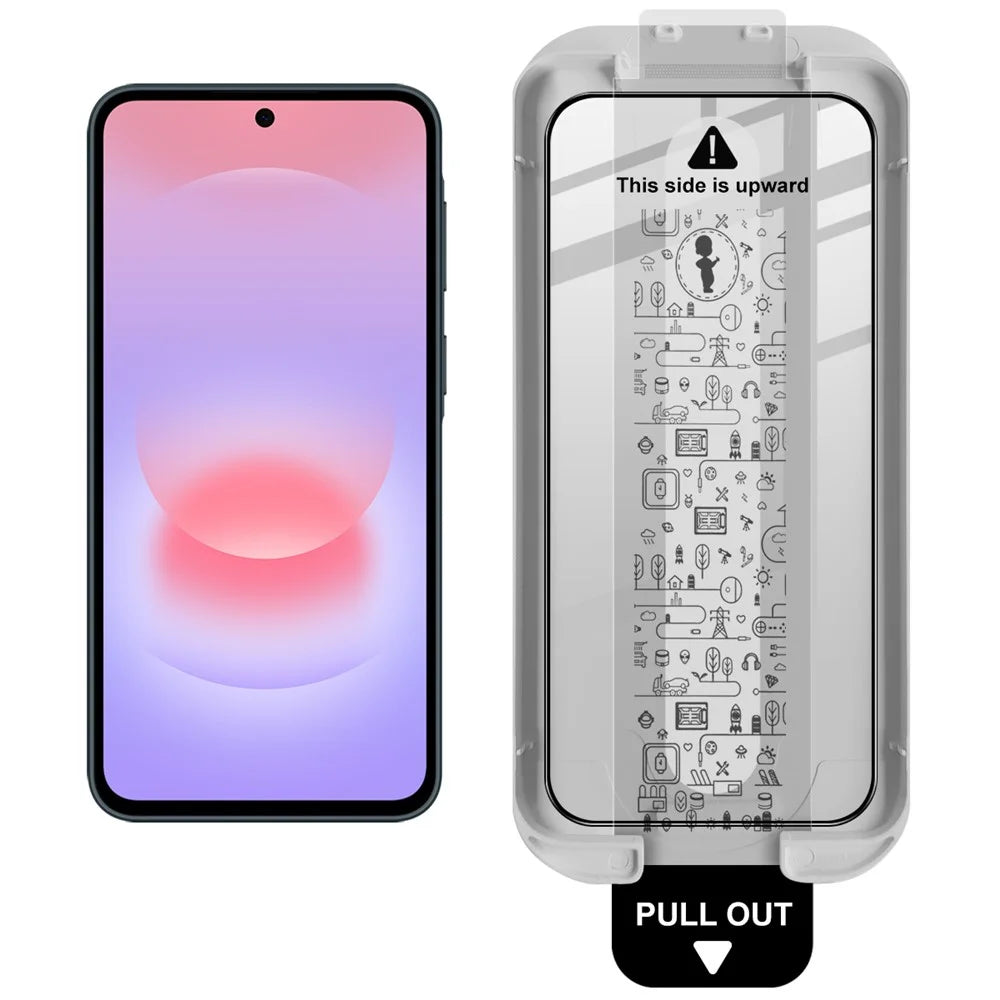 IMAK 3Pcs For Samsung Galaxy A37 5G Tempered Glass Full Screen Protector Full Glue Film with Dust-free Installation Tool - Black - 2