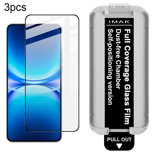 IMAK 3Pcs For vivo iQOO 15T 5G Tempered Glass Full Screen Protector Full Glue Film with Dust-free Installation Tool - Black - 1
