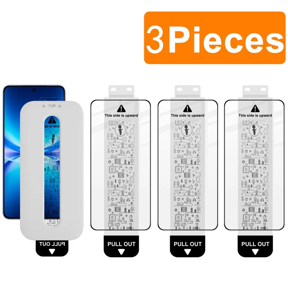 IMAK 3Pcs For vivo iQOO 15T 5G Tempered Glass Full Screen Protector Full Glue Film with Dust-free Installation Tool - Black - 5