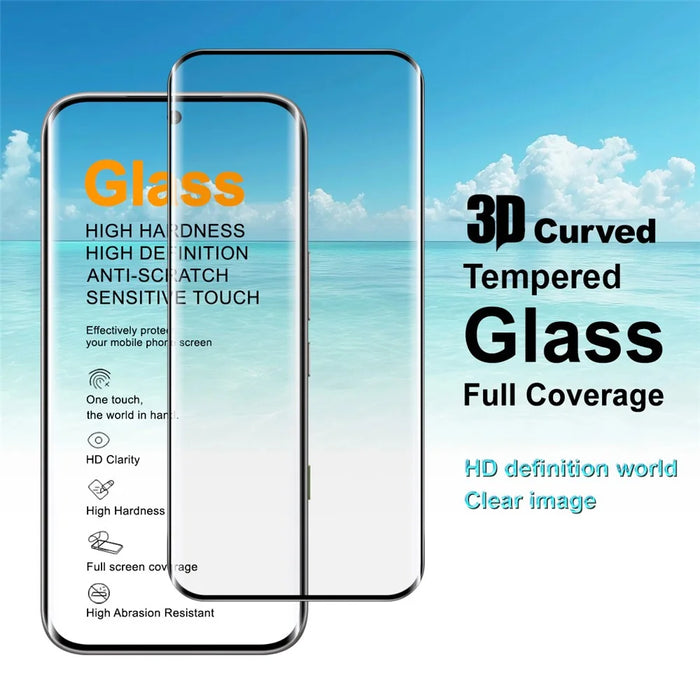 IMAK For Infinix Note Edge 5G Full Screen Protector 3D Curved Edge Side Glue Tempered Glass Film (Fingerprint Unlock) - Black - 3
