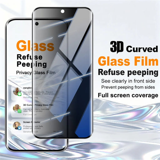 IMAK For Infinix Note Edge 5G Anti Spy Screen Protector Full Cover Side Glue Tempered Glass Film - Black - 2