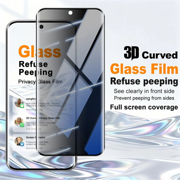 IMAK For Infinix Note Edge 5G Anti Spy Screen Protector Full Cover Side Glue Tempered Glass Film - Black - 2