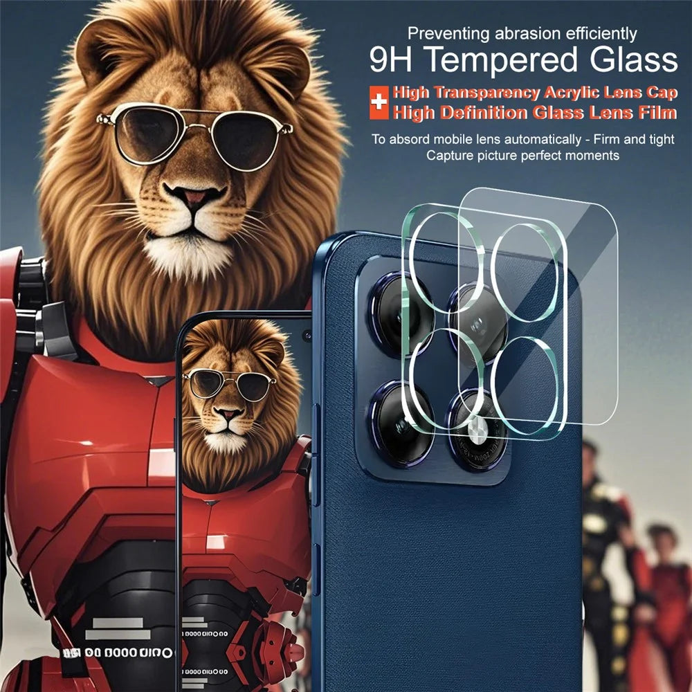 IMAK For Motorola Edge 70 Pro 5G / Edge 70 Pro+ 5G Tempered Glass Full Cover Camera Lens Protector + Acrylic Lens Cap - Transparent - 3